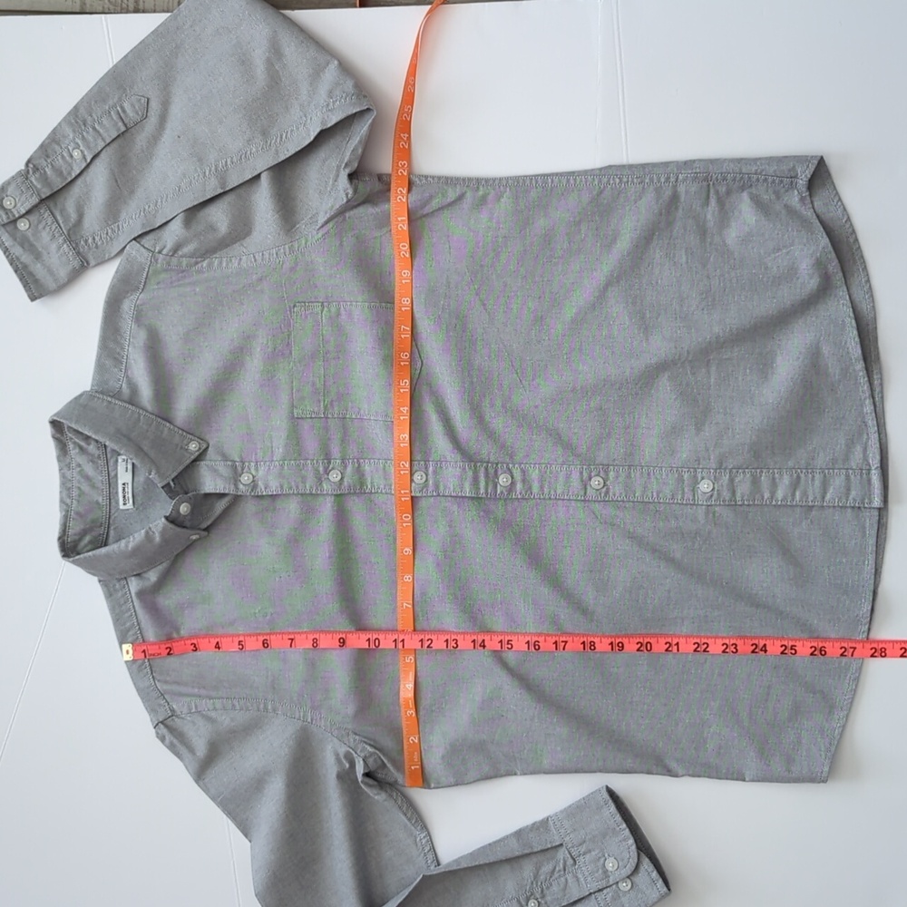 Perfect Length Untucked Button Down Shirt Gray Sonoma Goods For Life size Medium - Picture 9 of 12
